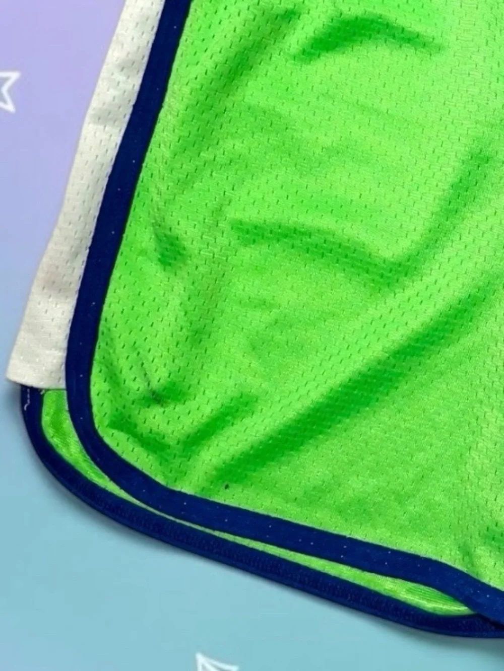 Justice Girls Running Shorts Lime Green Mesh Navy Trim Size 14 EUC